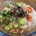 syunsan2's cooksnap of when they made 山芋とオクラのぶっかけそうめん.