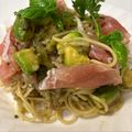 チビクウ's cooksnap of when they made アボカドとバジルソースで冷製パスタ.