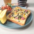 ぱふ's cooksnap of when they made ◆ウインナー大葉チーズトースト◆.
