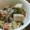 あゆたっくん's cooksnap of when they made 高野豆腐とかに蒲鉾の煮物☆オクラ散らし♪.