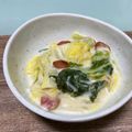 みぎわ's cooksnap of when they made 白菜とベーコンのクリーム煮.
