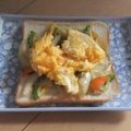 きらり流れ星's cooksnap of when they made 煮込みハンバーグとゴーヤのロコモコ丼風.