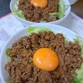 とりけらとっぷす's cooksnap of when they made 5分でハンバーグ丼！合挽き肉と玉ねぎ炒め.