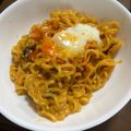 はるーら's cooksnap of when they made 簡単！辛ラーメンキムチ まぜそば.