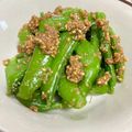よしよしのキッチン☆'s cooksnap of when they made お弁当に♬スナップえんどう胡麻和え.