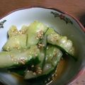 yuiyui0405's cooksnap of when they made ポン酢で☆たたききゅうりのごま風味漬け.
