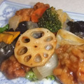 きらり流れ星's cooksnap of when they made 鶏唐揚げと揚げ野菜の黒酢あん.