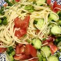 ツヤ子's cooksnap of when they made 彩りトマトとかいわれ冷製パスタ.