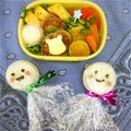 SHIE1973's cooksnap of when they made 簡単キャラ弁＊てるてる坊主ラップおにぎり.