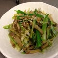 tomo347's cooksnap of when they made 太ネギと搾菜のピリ辛炒め.