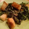 akichama's cooksnap of when they made モロヘイヤと油揚げの炒めモノ.