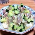 fmimin's cooksnap of when they made まぐろ、きゅうり、長芋の味噌和え.