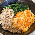 あい♪らんど's cooksnap of when they made 鶏そぼろの三色丼.