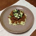 kiyomaron's cooksnap of when they made 揚げ茄子と挽肉の辛味ミートパスタ.