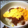 feb2's cooksnap of when they made 残ったミートソースで１人ランチオムレツ丼.