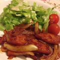 エリボナ's cooksnap of when they made ハムステーキと玉葱で簡単お弁当♪更に節約.