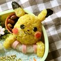 カリメロまま's cooksnap of when they made キャラ弁＊ピカチュウの夏弁！＊.