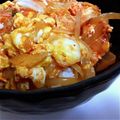 ぷらんとえっぐ's cooksnap of when they made 甘い玉ねぎとキムチの辛さが絶妙な丼.