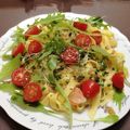 narumori's cooksnap of when they made トマトとモッツァレラの冷たいパスタ❤.