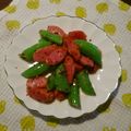 ひれまま's cooksnap of when they made スナップエンドウとウインナー炒め☆.
