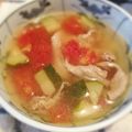 miy23feb's cooksnap of when they made 豚肉とズッキーニ★トマトスープ.
