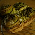 ミイシ's cooksnap of when they made ＨＢで～抹茶＆紫芋折込パン.
