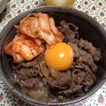 クリスタリン's cooksnap of when they made 卵のっけてキムチ牛丼☆.