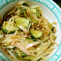 momo＊0910's cooksnap of when they made もやしときゅうりとハムのサラダ.