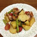 kamora's cooksnap of when they made バジル風味で☆チキンとポテトのロースト風.