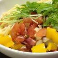 健康ランドのアリス's cooksnap of when they made たことトマトと青じその冷製パスタ.