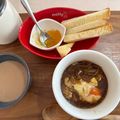 ☆あさ's cooksnap of when they made みそ汁やスープに☆落とし卵とチーズ.