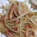 おにかぼちゃ's cooksnap of when they made もやしとベーコンのバター醤油炒め♫.