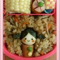 saya＊yui's cooksnap of when they made ＊キャラ弁＊　うずらDE女の子と男の子♡.