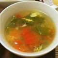 ●銀ちゃん●'s cooksnap of when they made トマトとセロリのふわふわ玉子スープ♥.