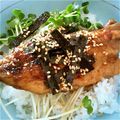 もーたん★'s cooksnap of when they made パパの鰻丼より旨い、鯵の蒲焼丼！.