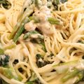 れそそ's cooksnap of when they made 鮭フレークとほうれん草のクリームパスタ.