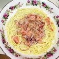 chakane's cooksnap of when they made スモークサーモンの冷製パスタ.