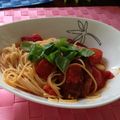 Black_lab's cooksnap of when they made 生トマトとチョリソーのパスタ.