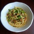 ＊はちおさん＊'s cooksnap of when they made 万能葱ときのこの食べるラー油パスタ.