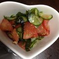 クロミmama's cooksnap of when they made きゅうり、ワカメ、トマト、蒲鉾の酢の物.