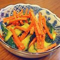 BonaQ's cooksnap of when they made 人参と胡瓜の甘酢和え.