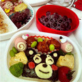 花とタロ猫ママ's cooksnap of when they made 簡単 キャラ弁 「くまもん♡」.
