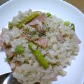 450μmの天体観測's cooksnap of when they made アスパラとベーコンのリゾット.