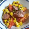 VanDyke's cooksnap of when they made トマト、ソーセージ、コーンの香草炒め.
