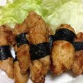 okapico's cooksnap of when they made ささみ海苔巻き・薬味ソース添え.