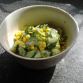 JoJoRiki's cooksnap of when they made きゅうりとコーンのゆかりマヨサラダ.