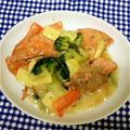 ゆのやんちゃみやん's cooksnap of when they made 鮭ときのこクリームシチューチーズ焼き.