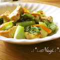 矢切のねぎちゃん's cooksnap of when they made 青梗菜と厚揚げのピリ辛炒め.