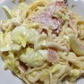パッパクック's cooksnap of when they made 簡単♡ｶﾙﾎﾞﾅｰﾗ風ｸﾘｰﾑﾊﾟｽﾀ.