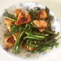 chisa888's cooksnap of when they made ニラとササミのオイマヨ炒め.